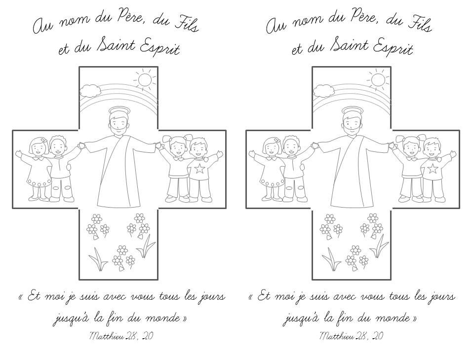 Coloriage Croix Pour La Fête De La Sainte Trinité Année B à Coloriage Dessin Croix Catholique