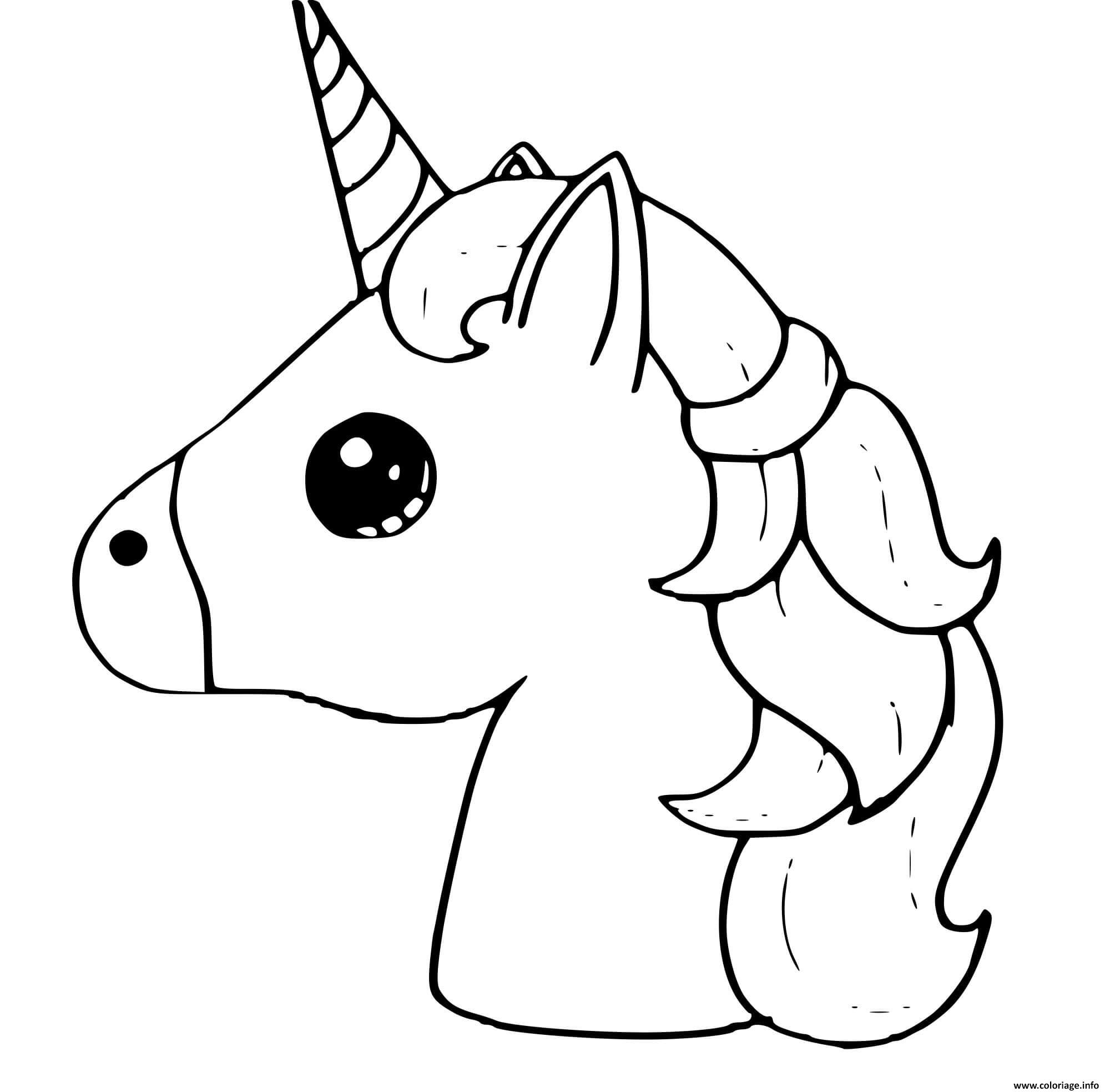 Coloriage Cute Licorne Emoji Kawaii Dessin Licorne À Imprimer encequiconcerne A Dessiner Licorne