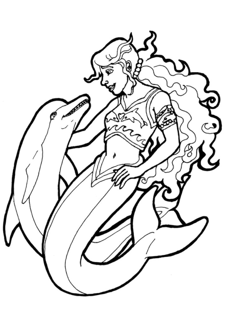 Coloriage Dauphin Sirene Coloriage En 2020 | Coloriage serapportantà Coloriage Sirene