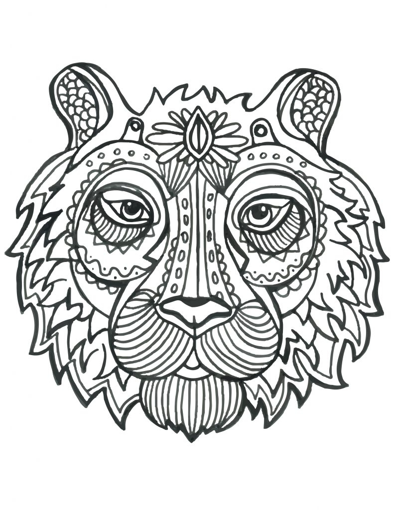 Coloriage De Animaux Tete De Tigre À Imprimer - Artherapie.ca pour Ça Coloriage