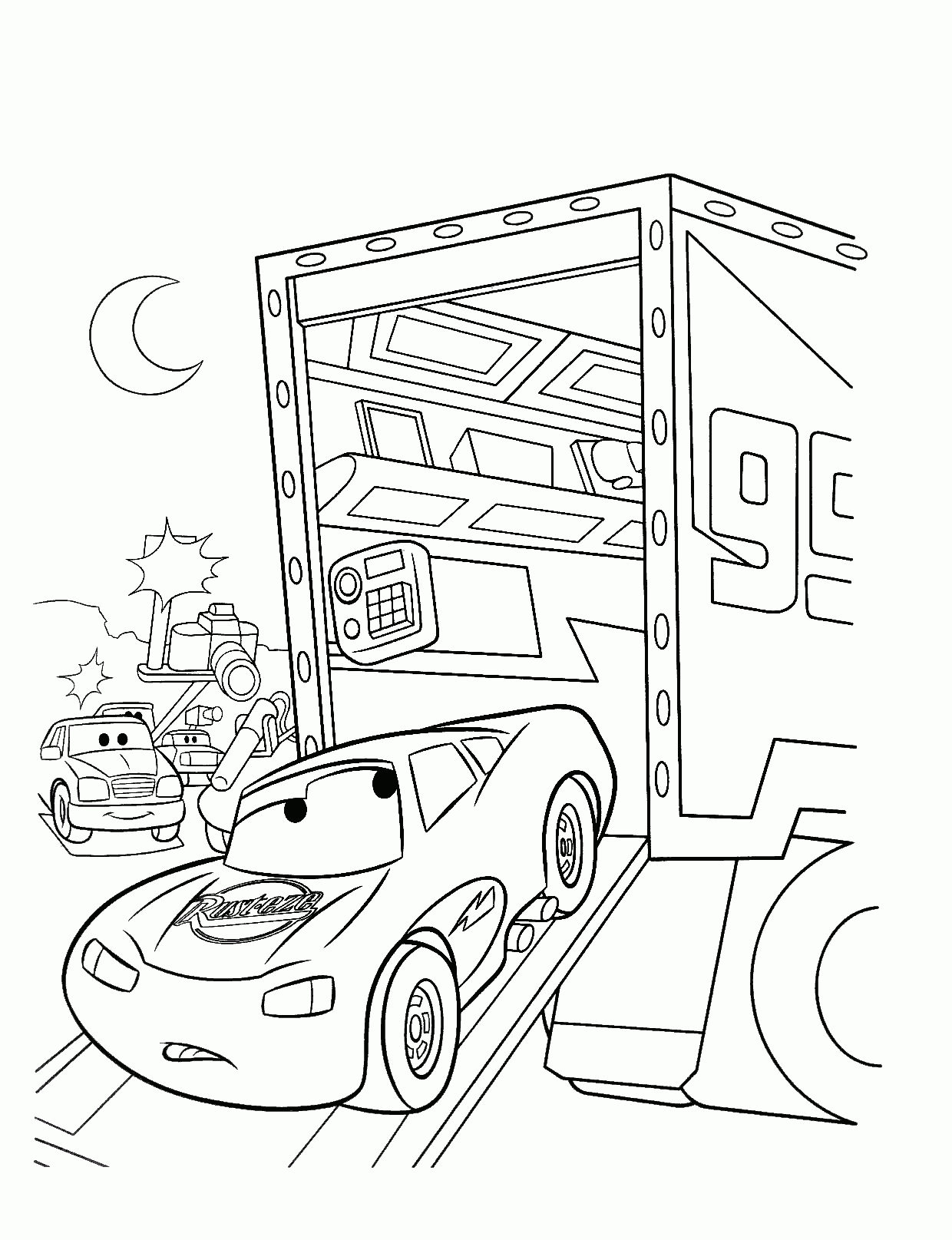 Coloriage De Cars À Imprimer Pour Enfants - Coloriages intérieur Coloriage Voiture Dessin Animé Cars,