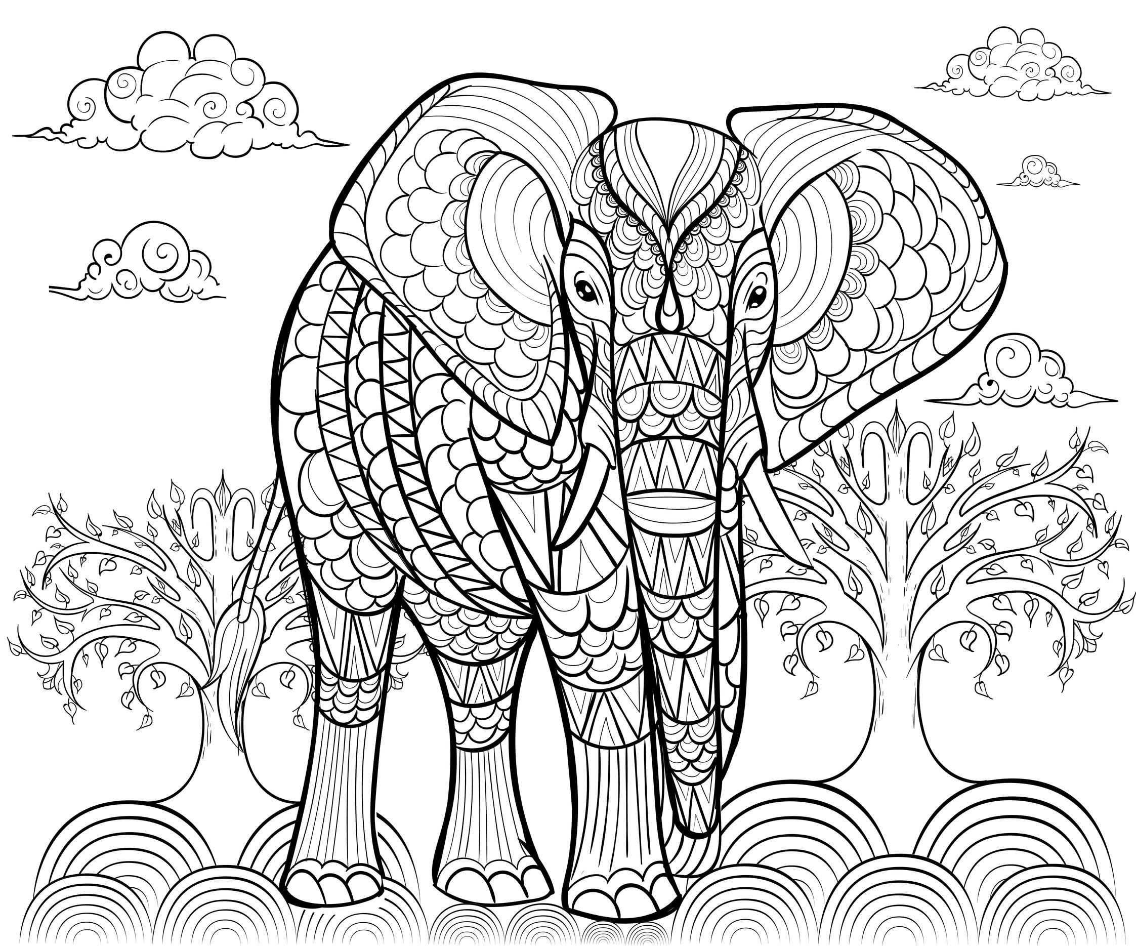 Coloriage De Eléphant À Imprimer Gratuitement - Coloriage intérieur Dessin 0 Colorier