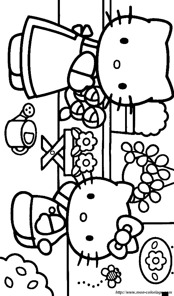 Coloriage De Hello Kitty, Dessin Hello066 À Colorier dedans Coloriage Hello Kitty