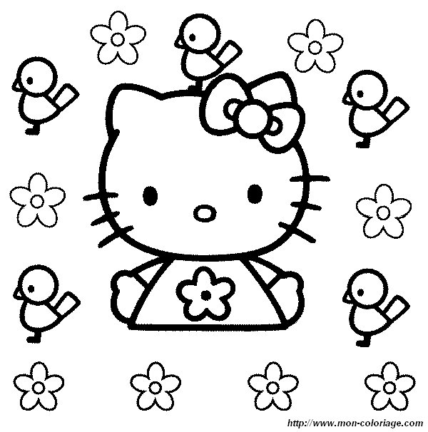 Coloriage De Hello Kitty, Imprimer Hello056 avec Coloriage Hello Kitty,