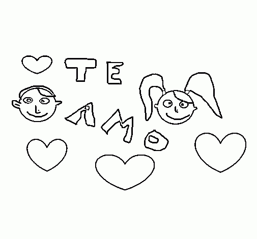 Coloriage De Je T&amp;#039;Aime 5 Pour Colorier - Coloritou serapportantà Coloriage Je T&amp;amp;#039;Aime