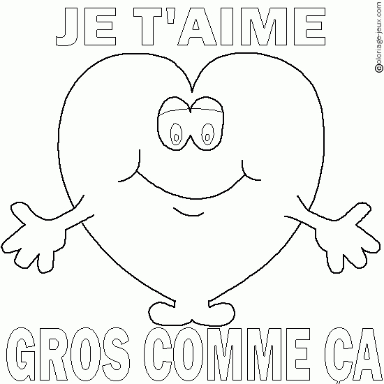 Coloriage De Je T&amp;#039;Aime - Coloriages De La Saint Valentin À concernant Dessin A Imprimer Y Love You