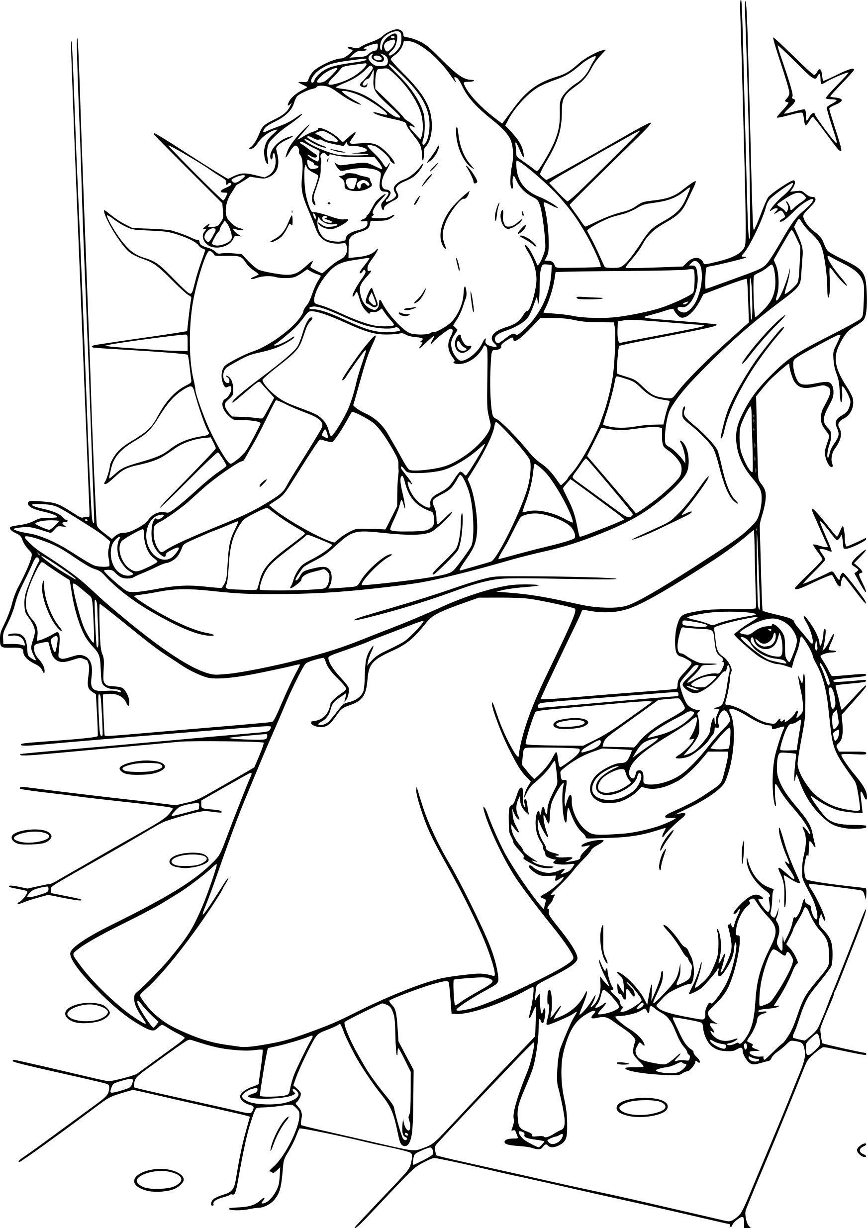 Coloriage De La Princesse Esmeralda À Imprimer Sur concernant Dessin La Princesse