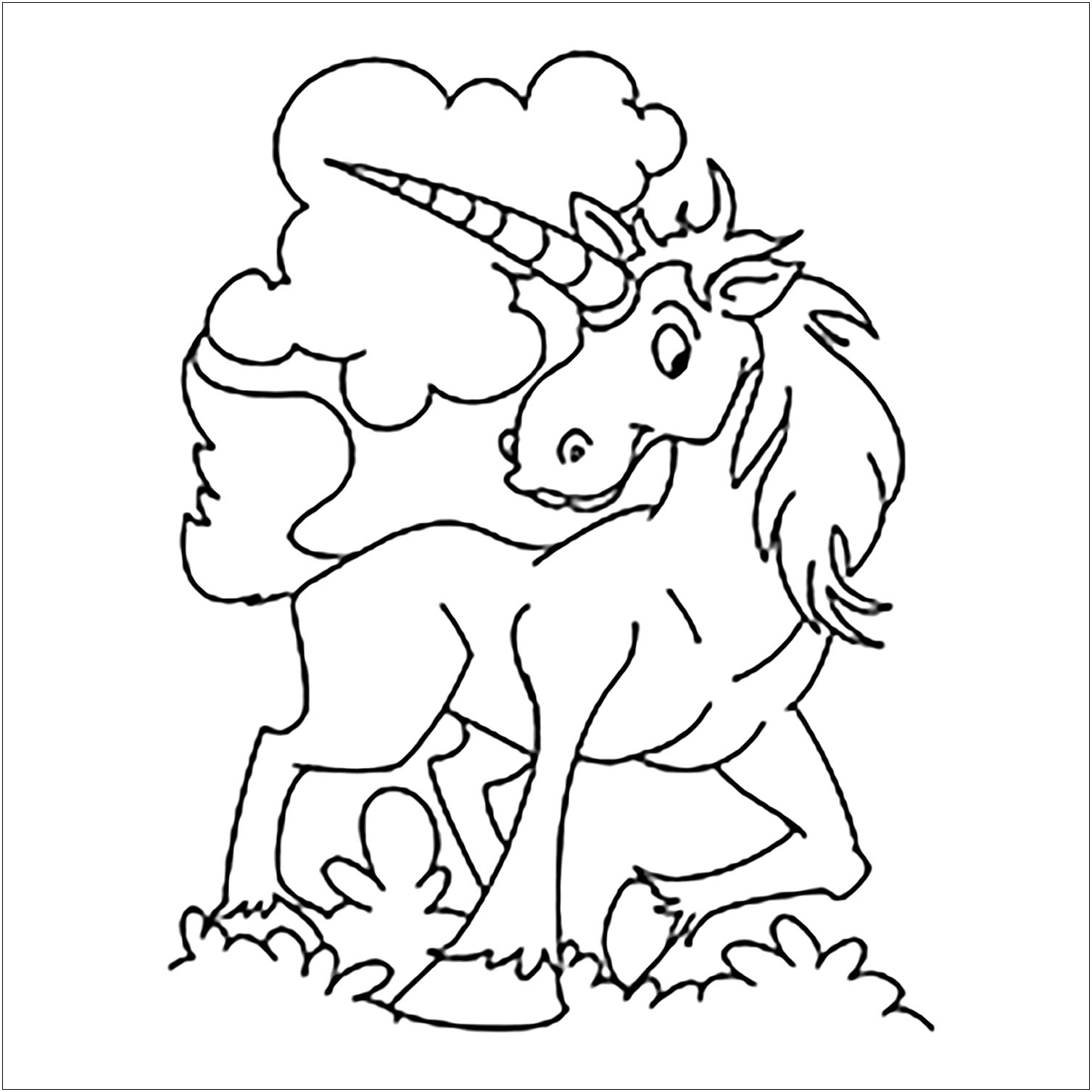 Coloriage De Licorne Pour Enfants - Coloriage De Licornes pour Coloriage Licorne