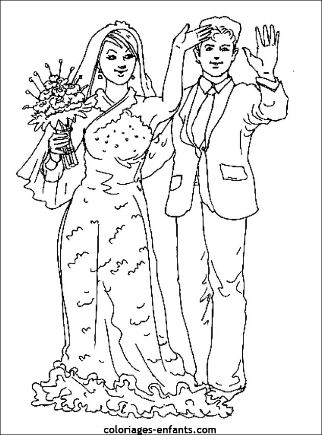 Coloriage De Mariage À Imprimer Sur Coloriages-Enfants à Coloriage 2 Alliance Mariage Dessin