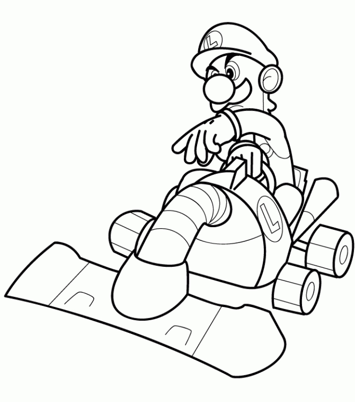 Coloriage De Mario Kart Pour Enfants - Coloriage Mario à Dessin Luigi Mansion 3 Coloriage
