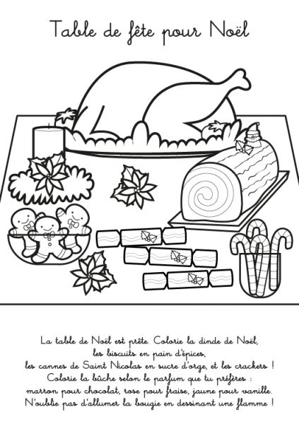 Coloriage De Noël : Table De Fête Pour Noël encequiconcerne Coloriage A Table,