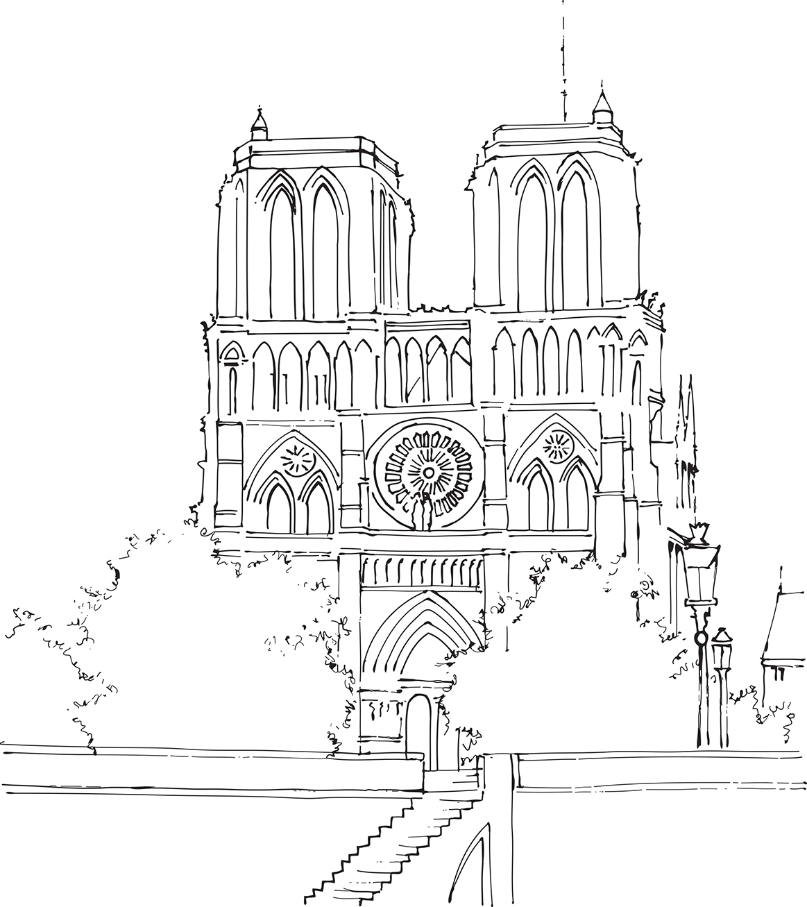 Coloriage De Paris Et Ses Merveilles : Notre-Dame De Paris dedans Coloriage Dessin De Paris