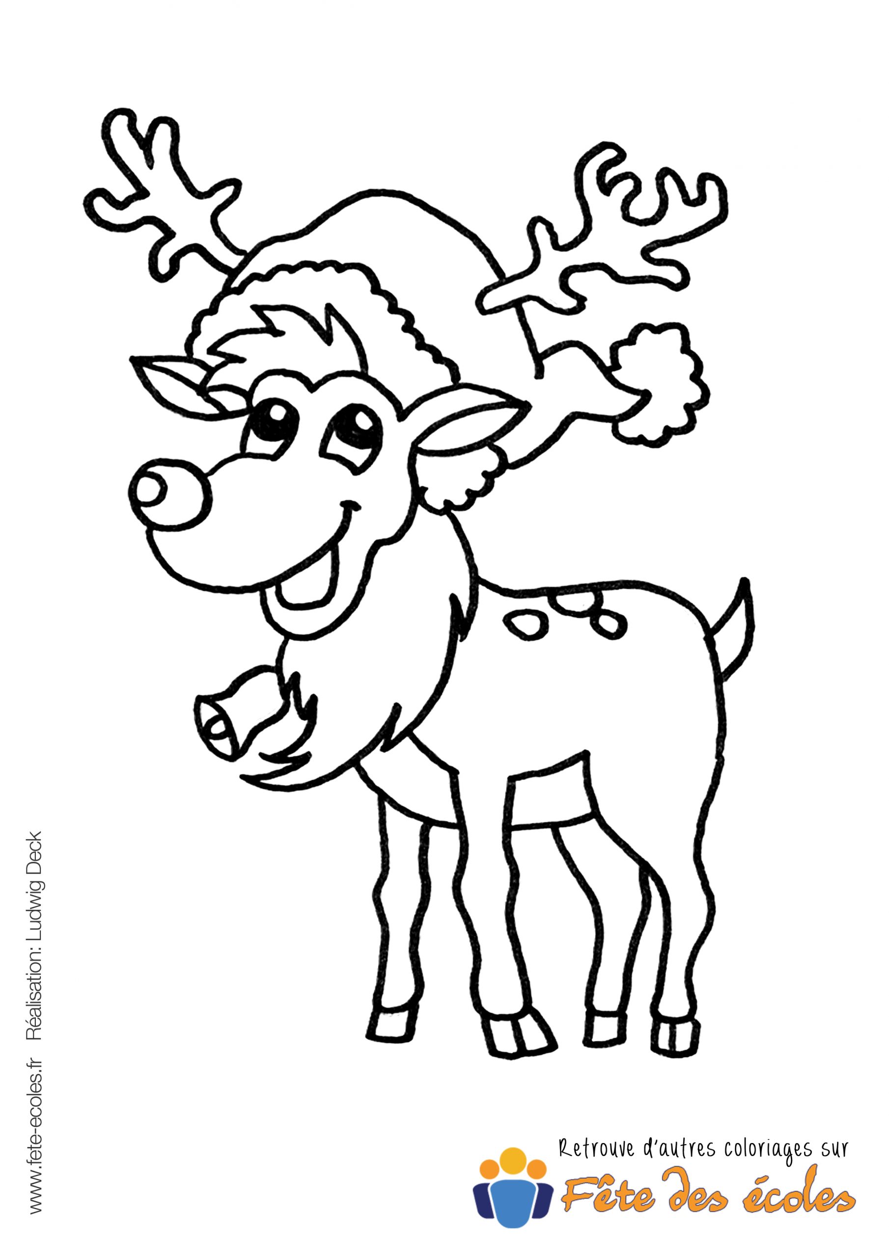 Coloriage De Rudolphe Le Renne concernant Coloriage Noël,