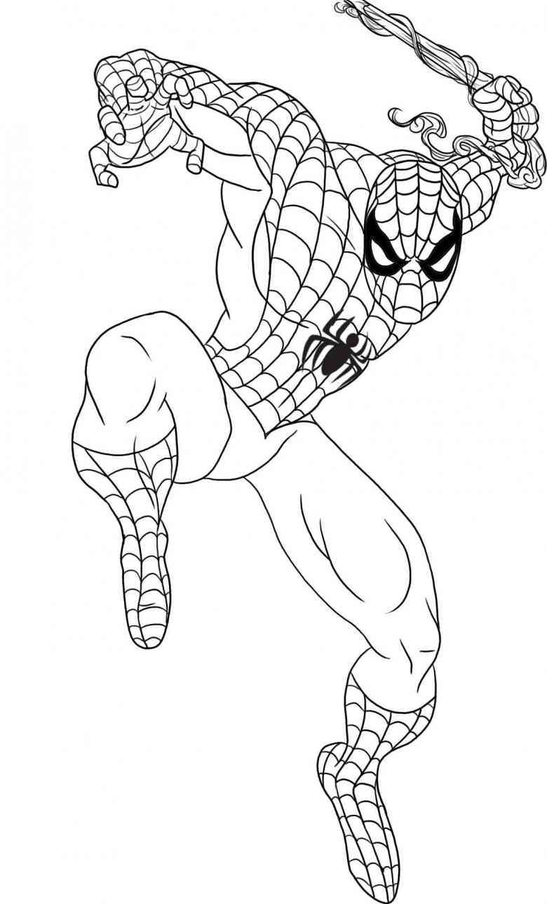 Coloriage De Spiderman À Colorier Pour Enfants - Coloriage dedans Dessin De Spiderman,