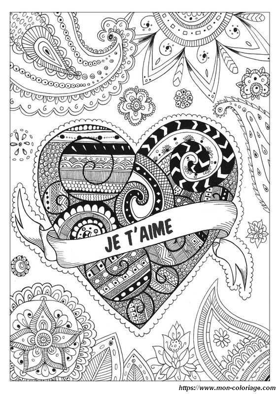 Coloriage De St Valentin, Dessin Mandala Pour La Saint à Dessin 2 St,