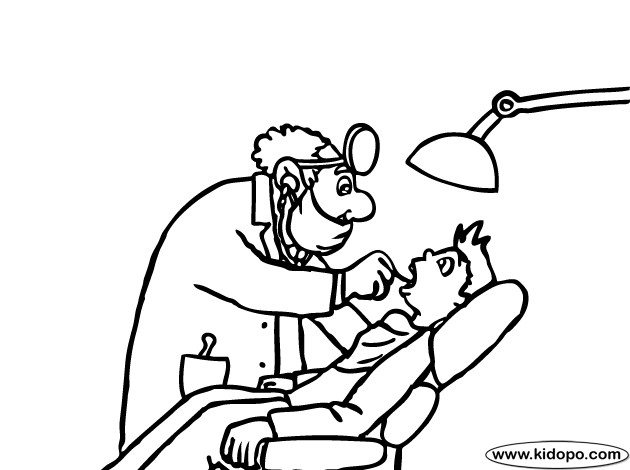 Coloriage Dentiste Examines Les Dents Dessin Gratuit À intérieur Coloriage Dessin Dentiste