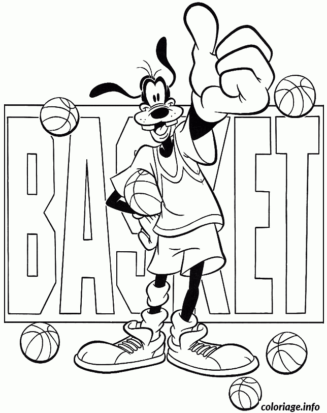 Coloriage Dessin Dingo Adore Le Basket Ball Dessin pour Coloriage Dessin Dingo