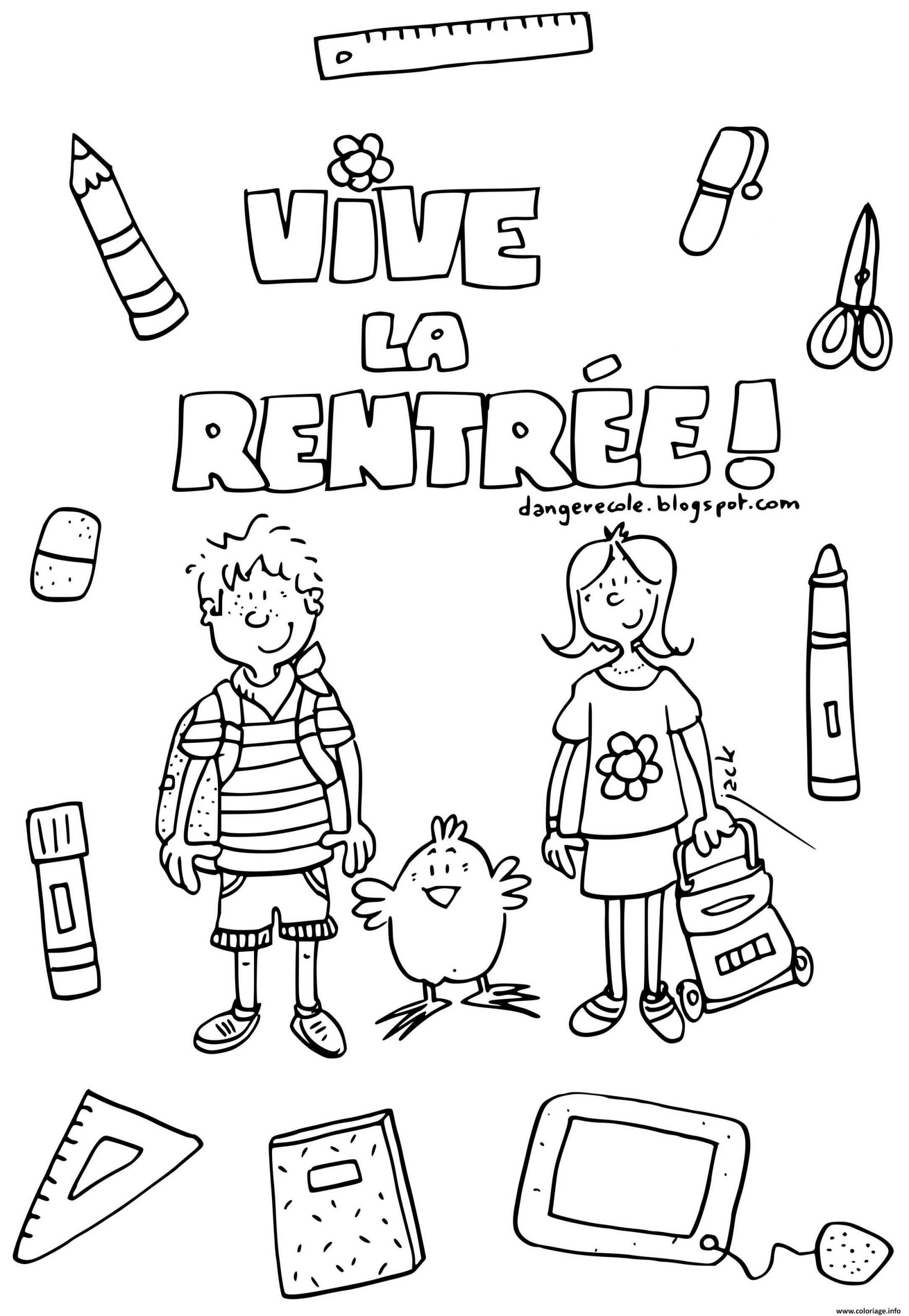 Coloriage Deux Etudiants Pour La Rentree Scolaire destiné Dessin Pour Coloriage Pdf