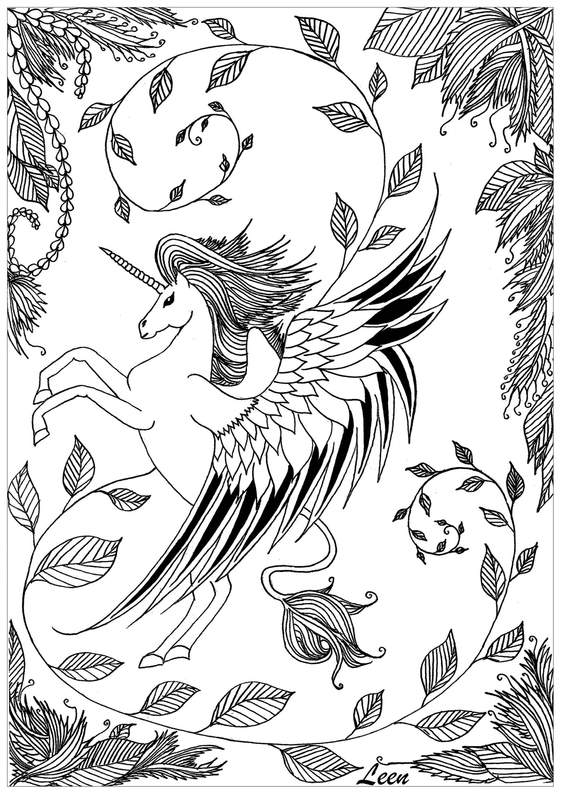Coloriage Deux Licornes - Get Images One concernant Coloriage De Licorne,