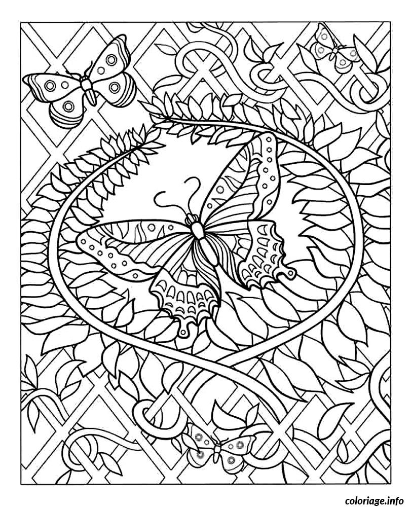 Coloriage Difficile Adulte Papillon Dessin Difficile À intérieur Coloriage Dessin Papillon