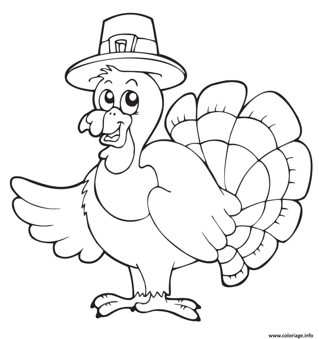 Coloriage Dinde Action De Grace Turkey Thanksgiving Dessin concernant Coloriage Action,