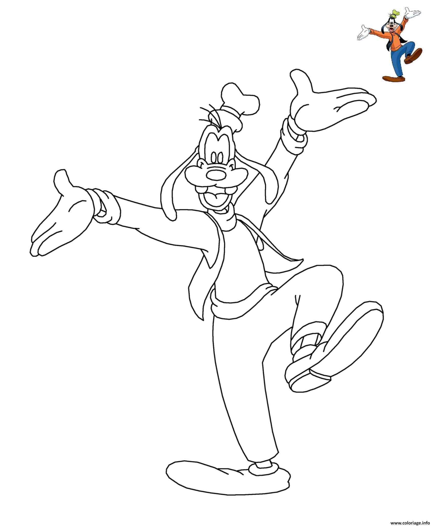 Coloriage Dingo Goofy Disney Dessin Disney Walt À Imprimer à Coloriage Dessin Disney