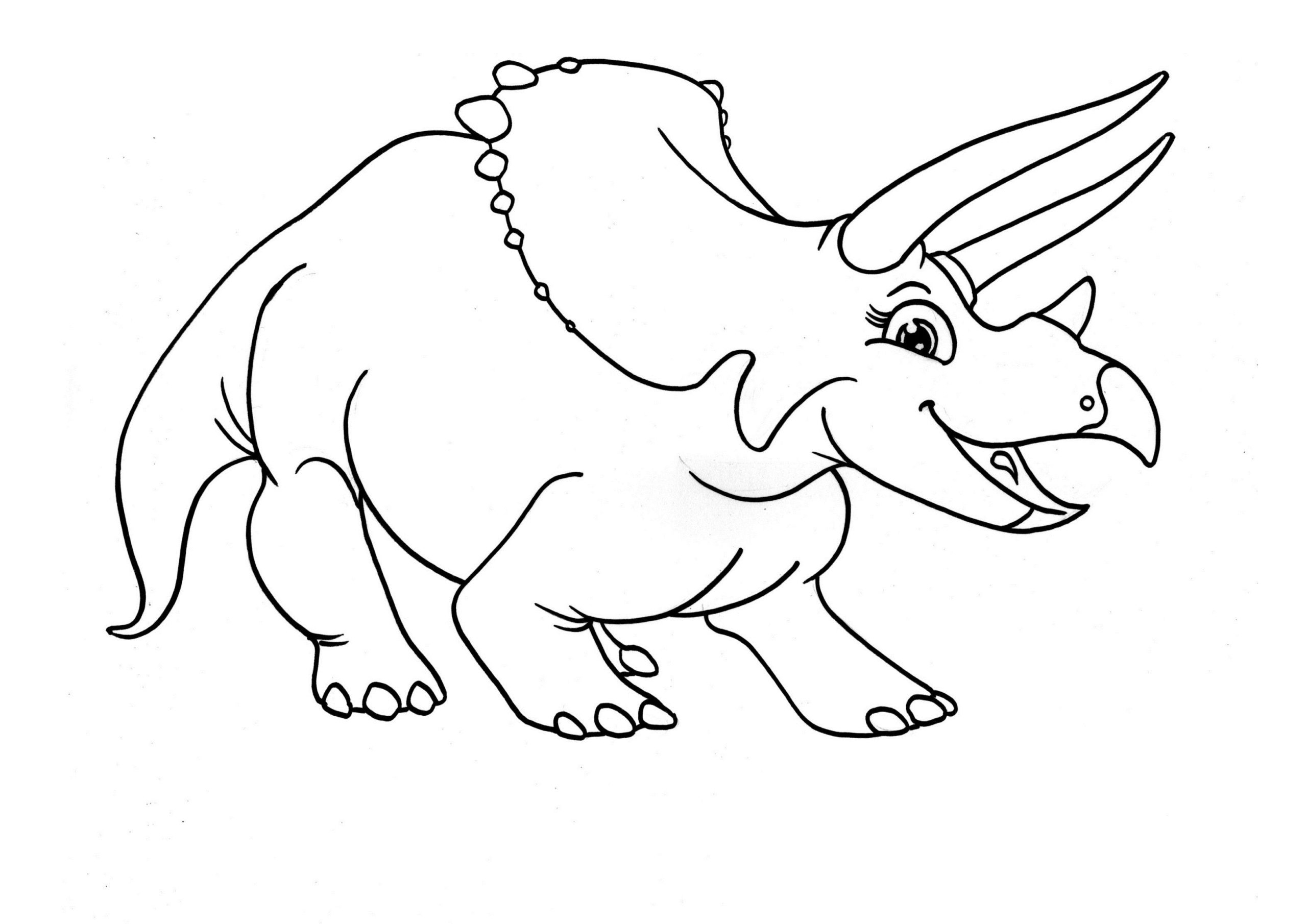 Coloriage Dinosaure - Coloriage Dinosaure Triceratops intérieur Coloriage Dinosaure