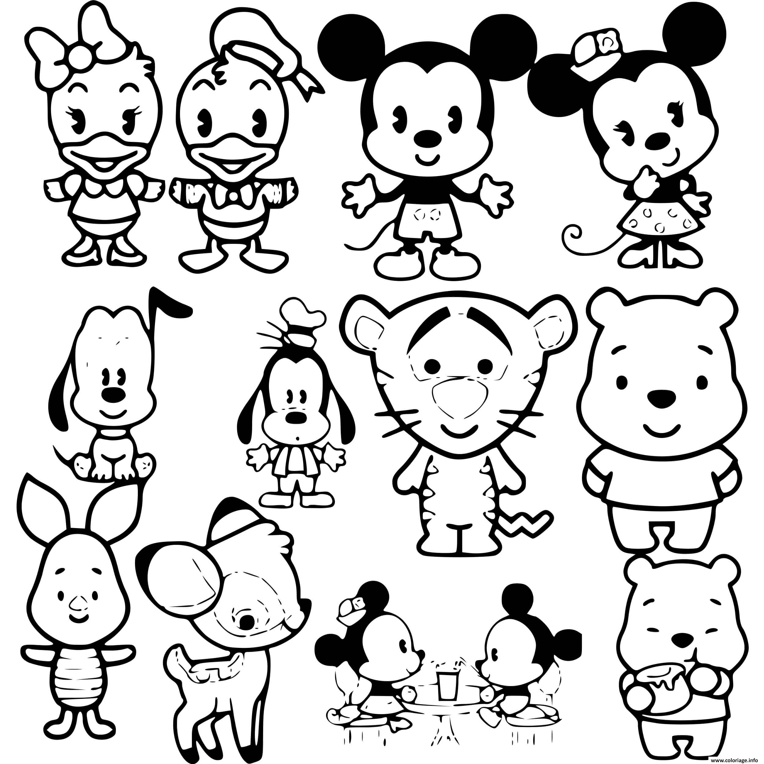 Coloriage Disney Cuties Kawaii Dessin Disney Bebe À Imprimer à Dessin Kawaii A Imprimer