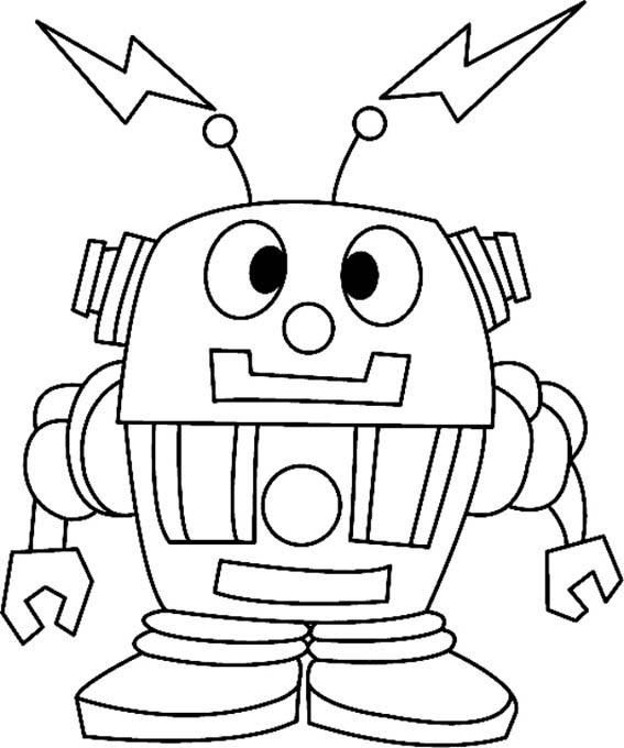 Coloriage - Divers : Robot 01 - 10 Doigts à Coloriage Robot