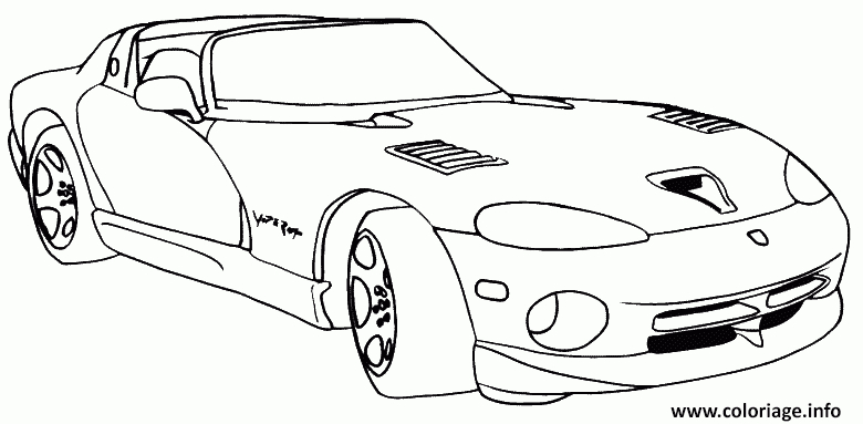 Coloriage Dodge Viper Dessin Voiture De Course À Imprimer tout Coloriage Dessin Accident De Voiture