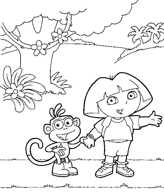 Coloriage Dora L&amp;#039;Exploratrice #30100 (Dessins Animés dedans Coloriage Dora L&amp;#039;Exploratrice