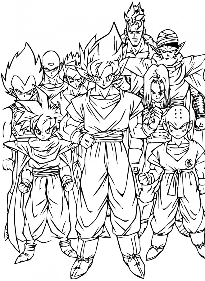 Coloriage Dragon Ball Z Personnages Dessin Gratuit À Imprimer pour Coloriage Dessin Anime Imprimer Gratuit