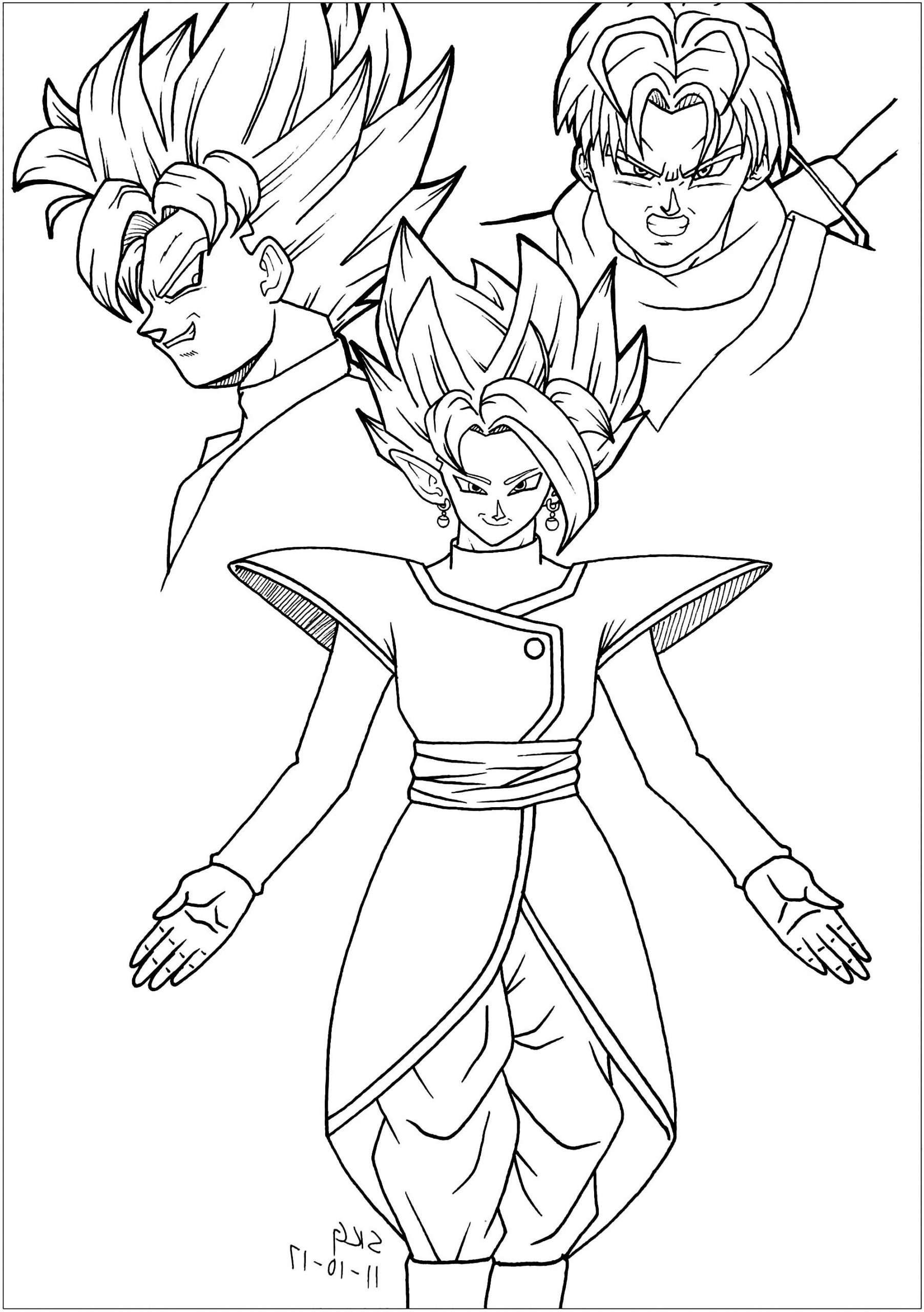 Coloriage Dragon Ball Z Sangoku Super Sayen 1 pour Coloriage Dragon Ball Z