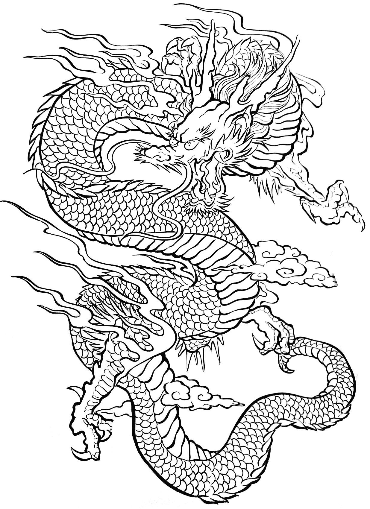 Coloriage Dragon Chinois - Greatestcoloringbook serapportantà Coloriage Dessin Chinois