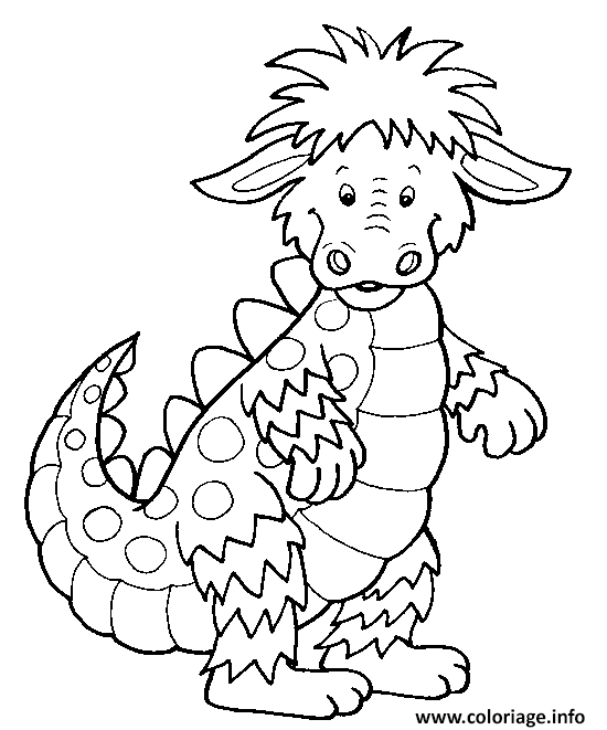 Coloriage Dragon Enfants Facile Dessin Dragon À Imprimer destiné Coloriage Dessin Animé Dragon