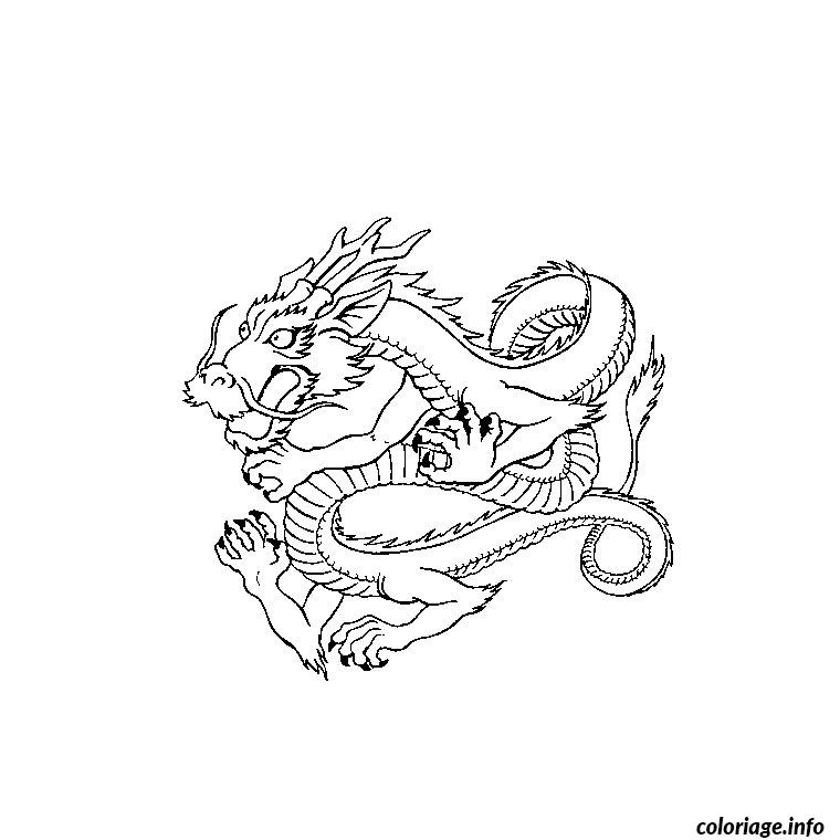 Coloriage Dragon Japonais Effrayer Dessin Dragon À Imprimer intérieur Coloriage Dessin Japonais