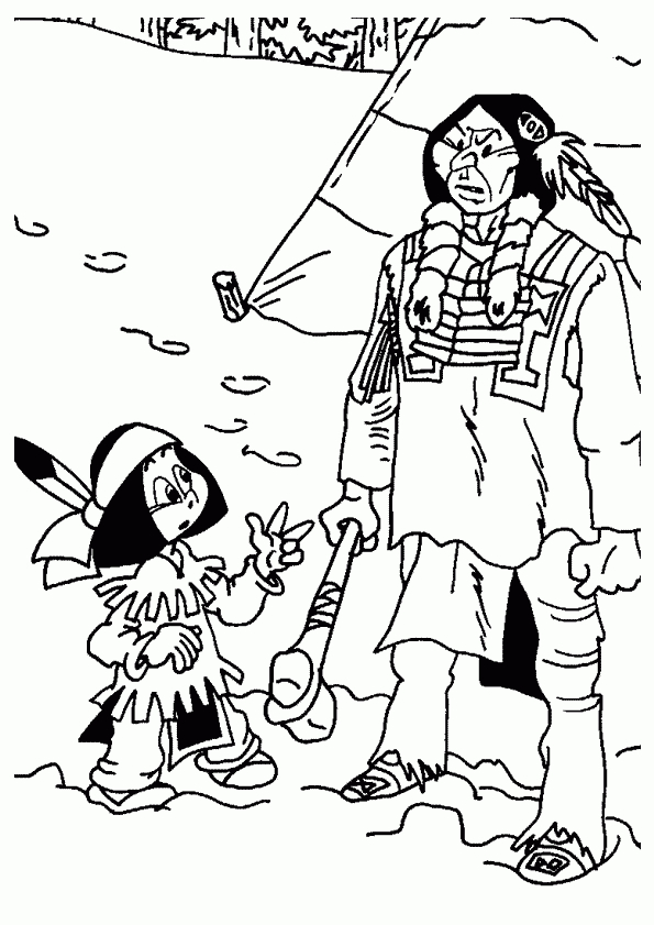 Coloriage Du Papa Indien Avec Son Fils à Coloriage Yakari