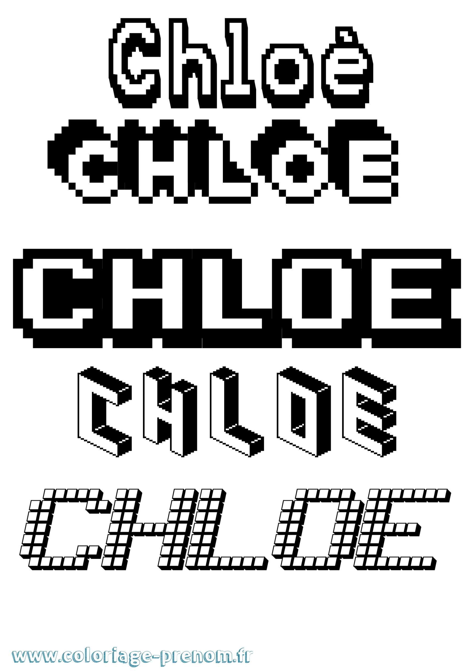 Coloriage Du Prénom Chloé : À Imprimer Ou Télécharger encequiconcerne Dessin H 3D,