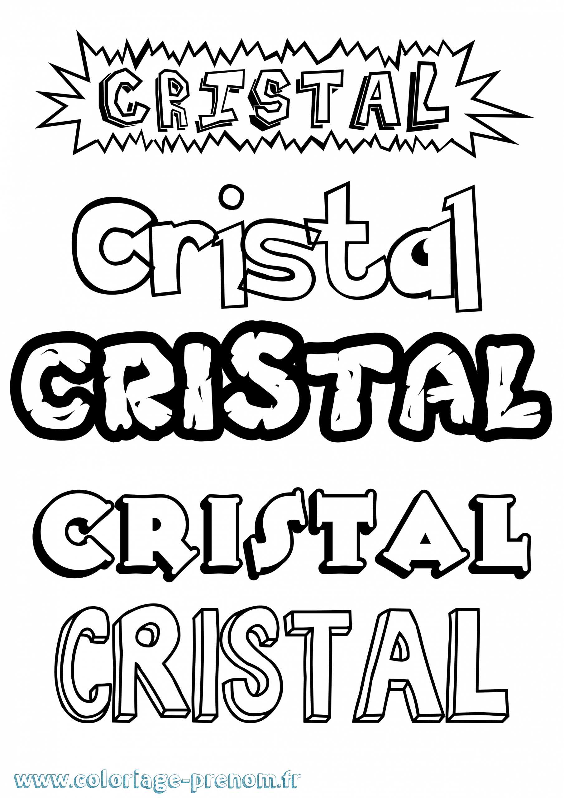 Coloriage Du Prénom Cristal : À Imprimer Ou Télécharger pour Cristal Z Dessin