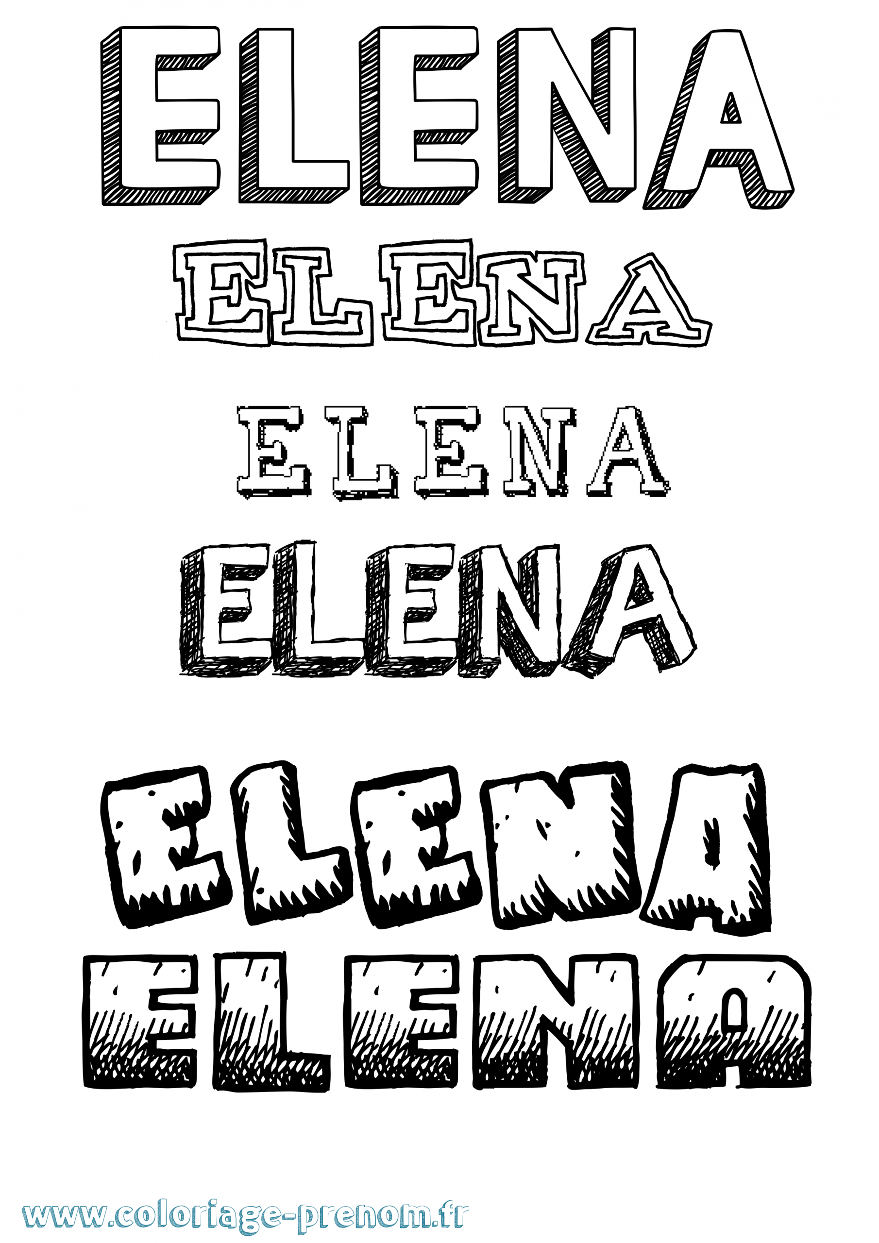 Coloriage Du Prénom Elena : À Imprimer Ou Télécharger à Coloriage Effet Or,