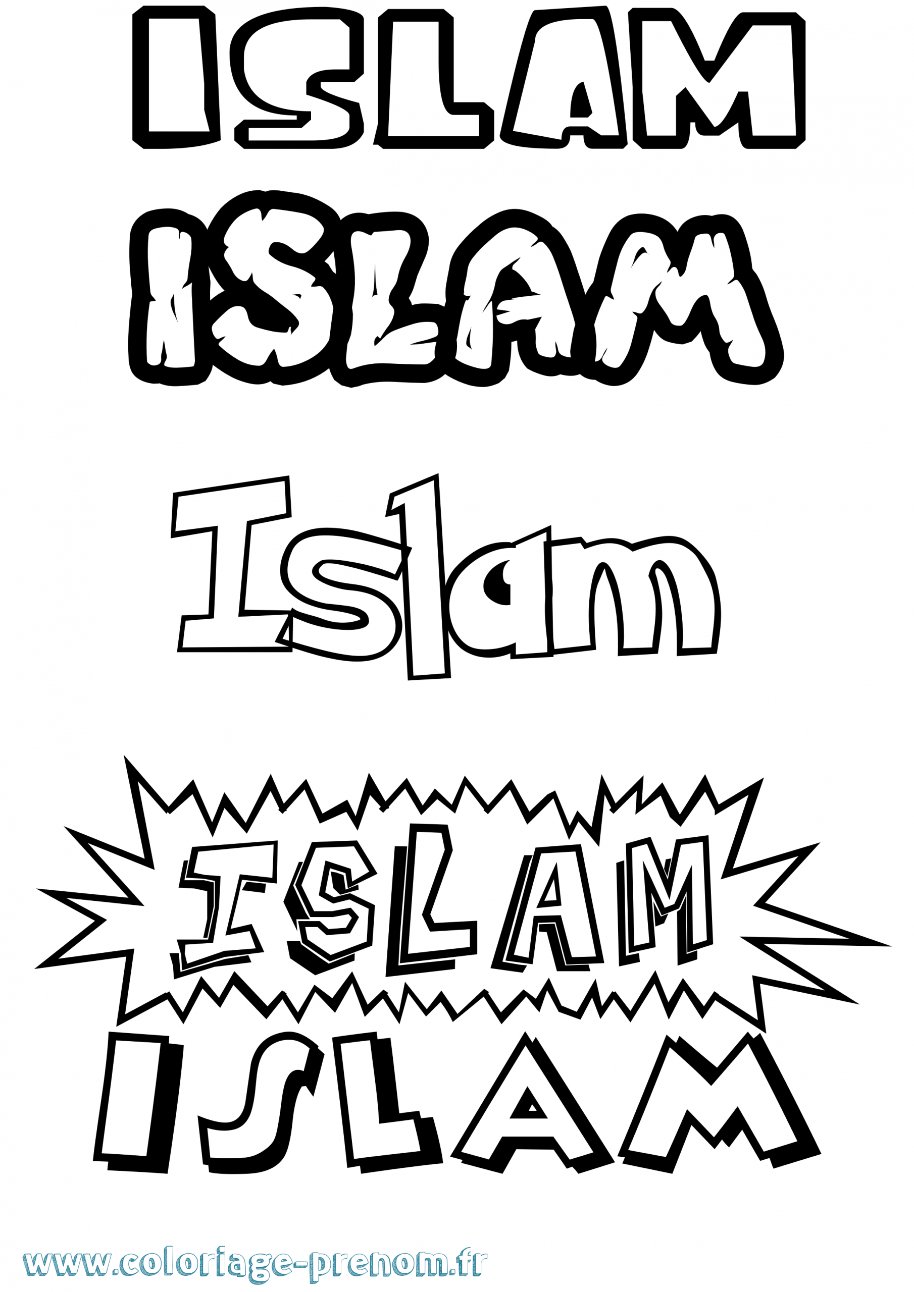 Coloriage Du Prénom Islam : À Imprimer Ou Télécharger pour Coloriage Dessin Islam