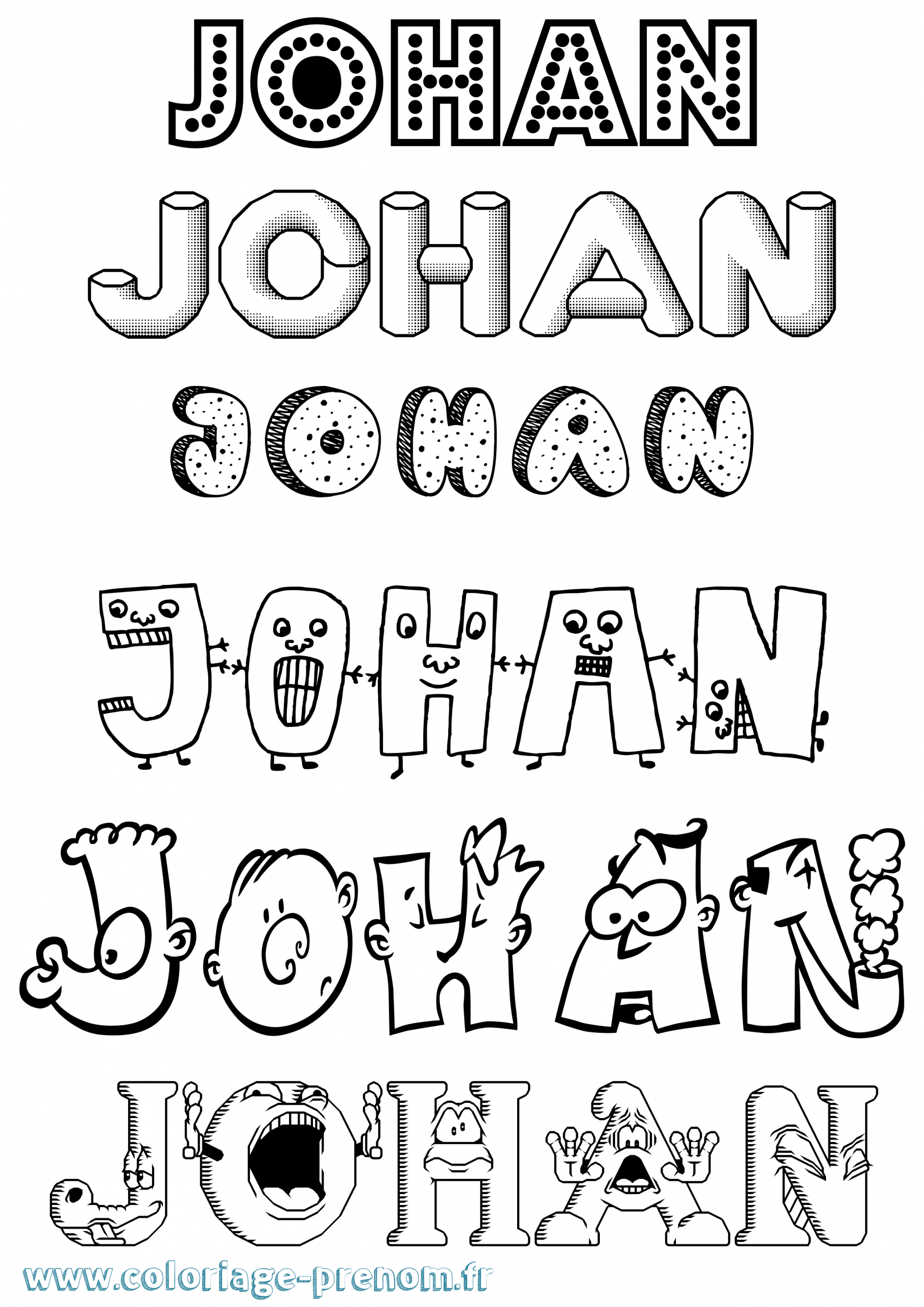 Coloriage Du Prénom Johan : À Imprimer Ou Télécharger intérieur Dessin H 3D,