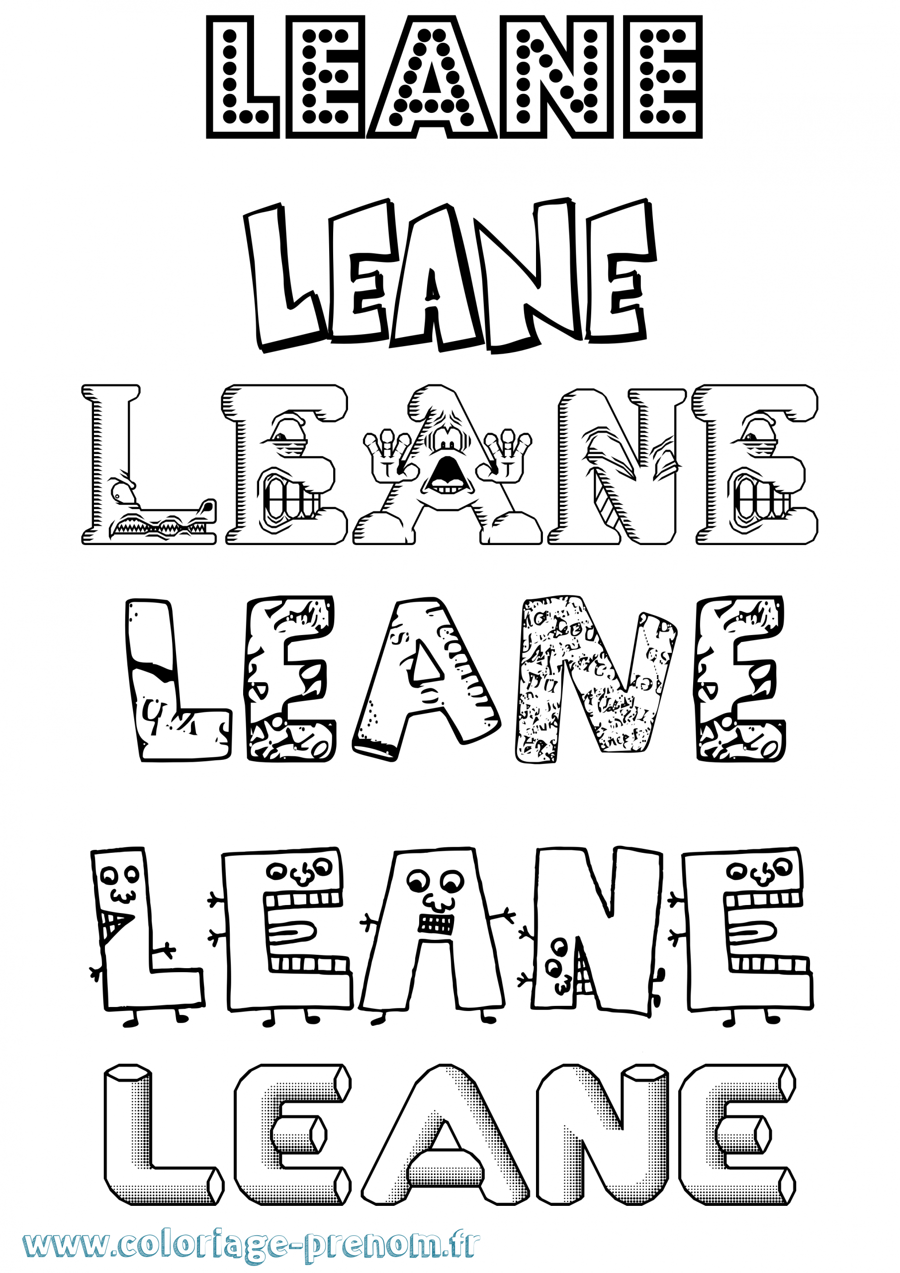 Coloriage Du Prénom Leane : À Imprimer Ou Télécharger dedans Coloriage Effet Or,