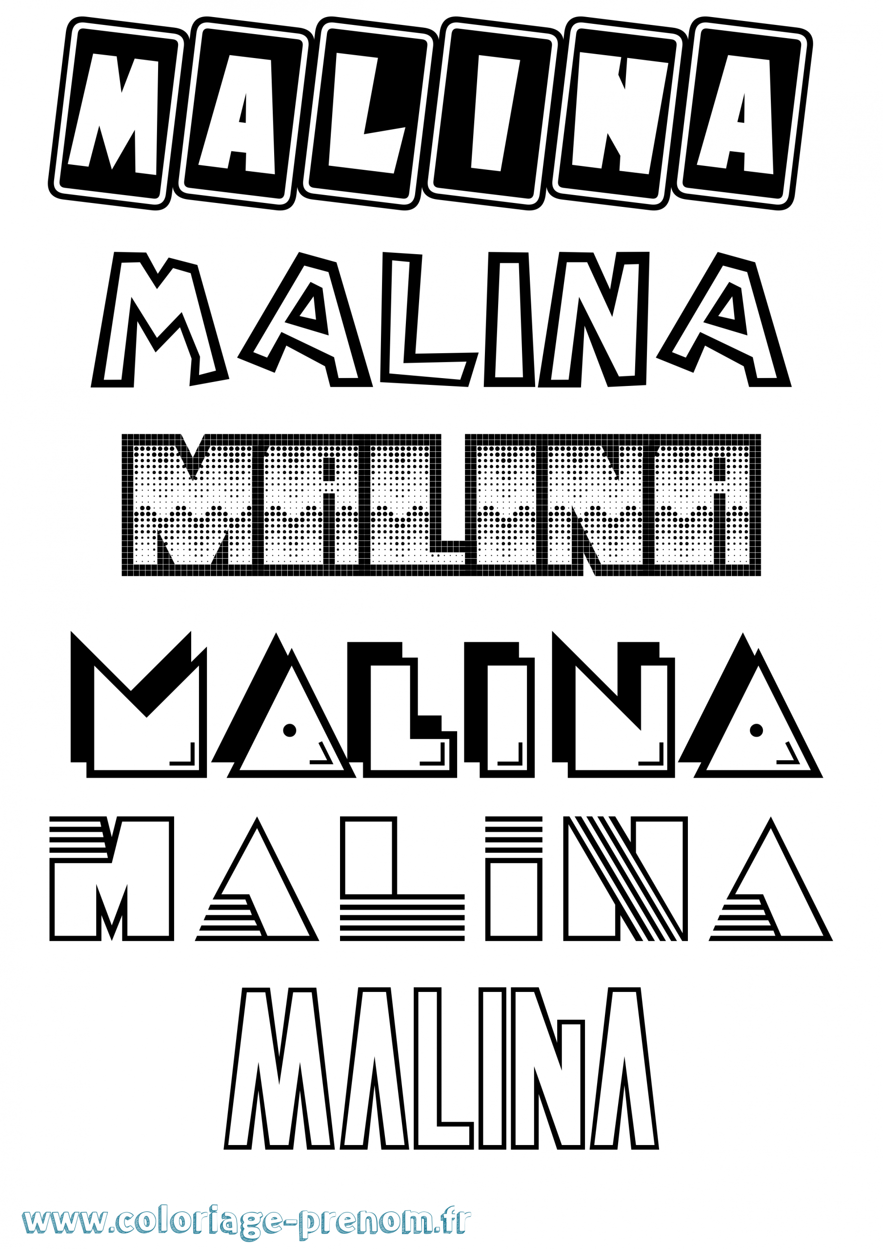 Coloriage Du Prénom Malina : À Imprimer Ou Télécharger avec Coloriage Alpha B