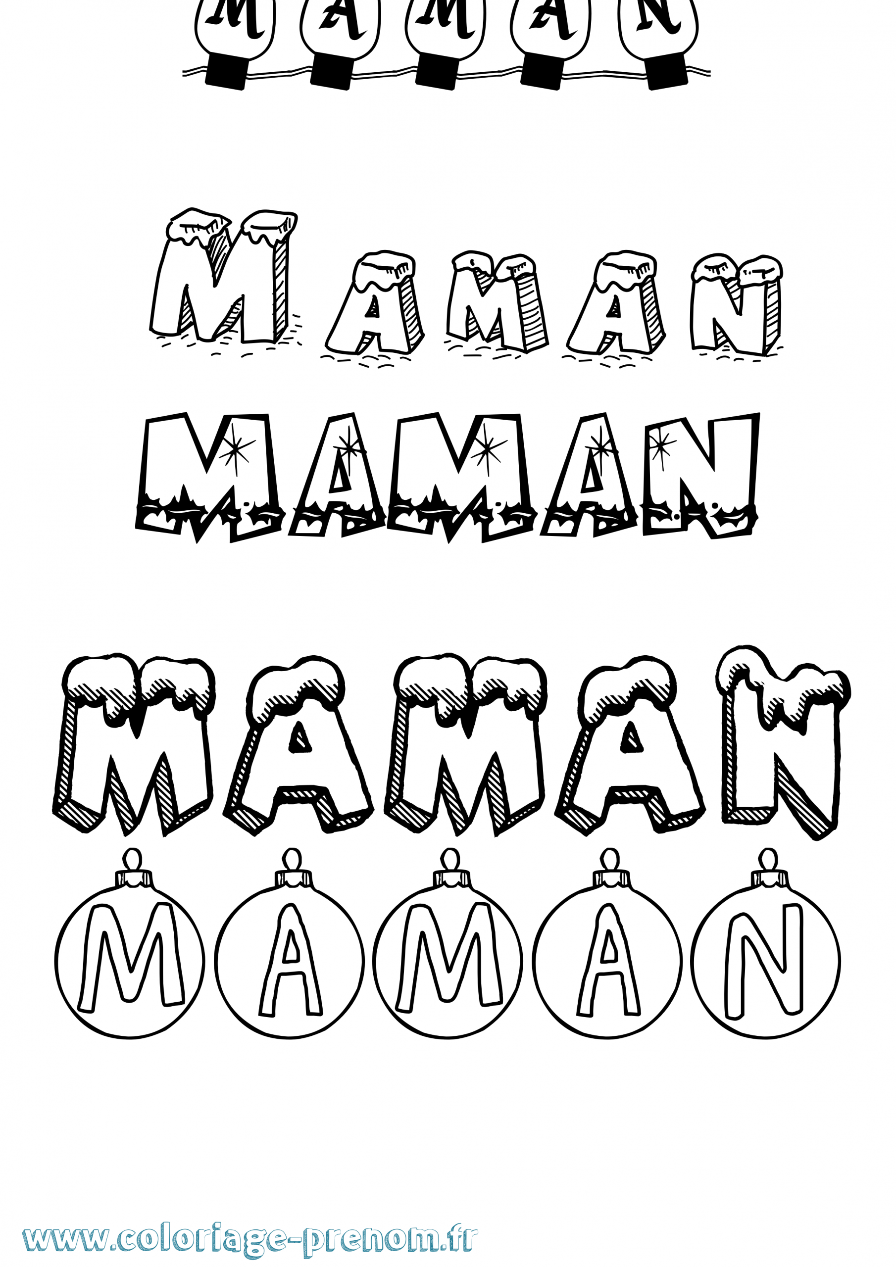 Coloriage Du Prénom Maman : À Imprimer Ou Télécharger à Coloriage Maman