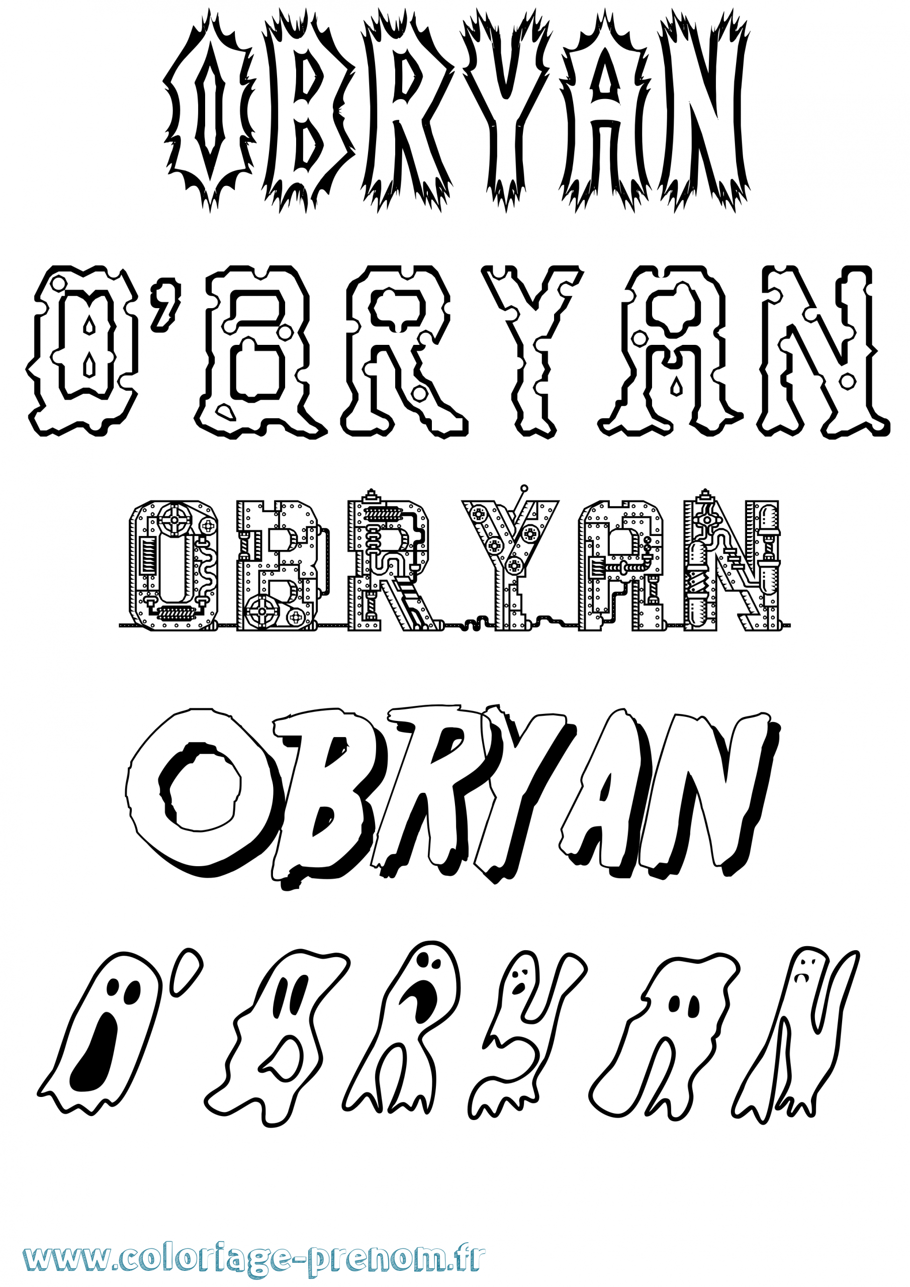 Coloriage Du Prénom O'Bryan : À Imprimer Ou Télécharger pour O Coloriage