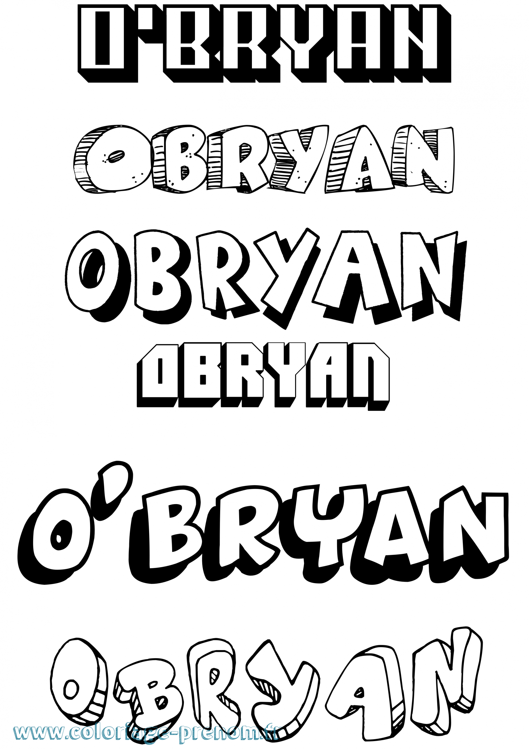 Coloriage Du Prénom O&amp;#039;Bryan : À Imprimer Ou Télécharger serapportantà O Coloriage