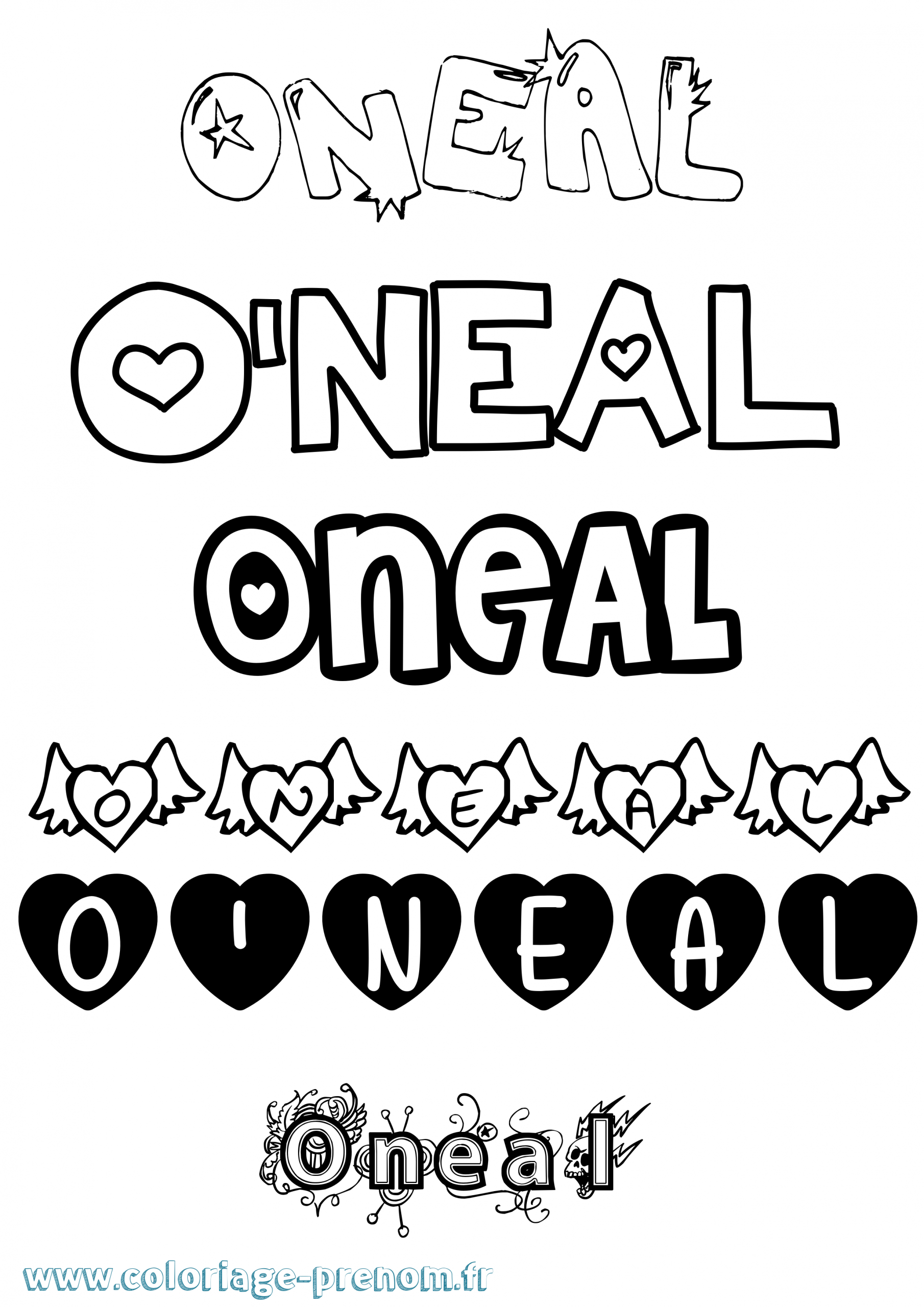 Coloriage Du Prénom O&amp;#039;Neal : À Imprimer Ou Télécharger avec O Coloriage