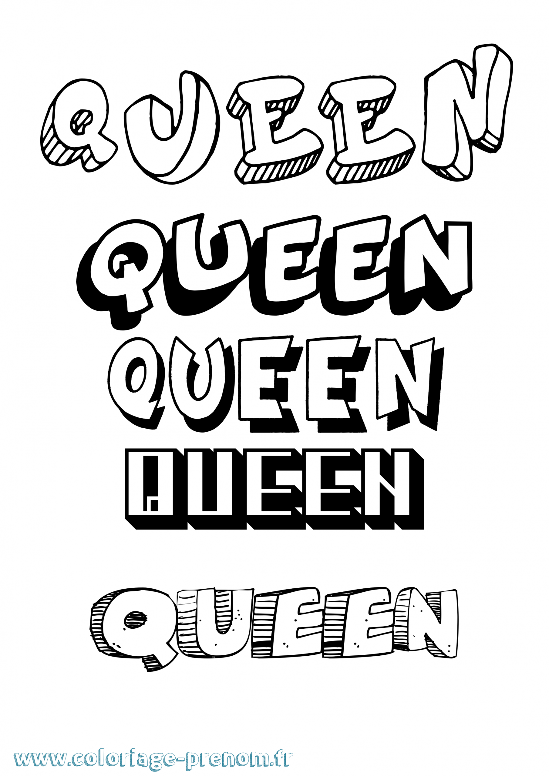 Coloriage Du Prénom Queen : À Imprimer Ou Télécharger encequiconcerne Dessin Coloriage Eva Queen