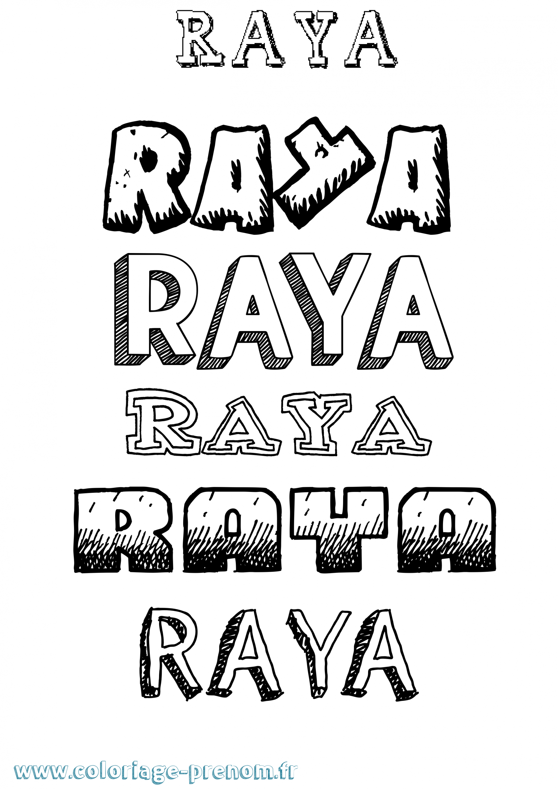 Coloriage Du Prénom Raya : À Imprimer Ou Télécharger avec Coloriage Effet Or,